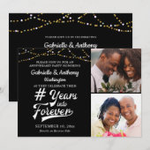 Invitation Anniversaire Rétro # ANS POUR TOUJOURS Lumières (Devant / Derrière)