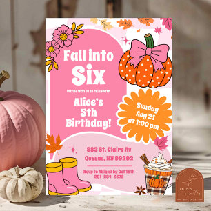 Invitation Anniversaire Rétro Citrouille Automne Pour Tout Âg
