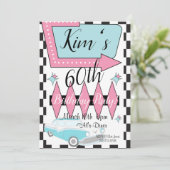 Invitation Anniversaire rétro des années 1950, n'importe quel (Debout devant)