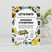 Invitation Anniversaire Rétro Fête (Debout devant)