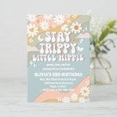 Invitation anniversaire rétro hippie (Debout devant)