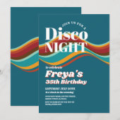 Invitation Anniversaire rétro Rainbow 60s les années 70 80s V (Devant / Derrière)