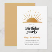Invitation Anniversaire Retro Sunshine (Devant / Derrière)