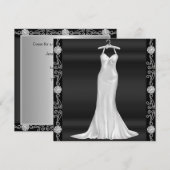 Invitation anniversaire robe argentée (Devant / Derrière)