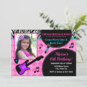Invitation Anniversaire Rock Star Pop Star Girl (Debout devant)