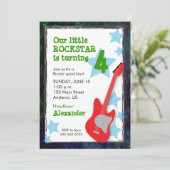 Invitation Anniversaire Rockstar du Garçon de la Guitare Roug (Debout devant)