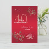 Invitation Anniversaire romantique du 40e Mariage de Ruby (Debout devant)