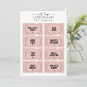 Invitation Anniversaire romantique mignon Coupons d'amour imp (Debout devant)