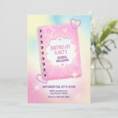 Invitation Anniversaire rose (Debout devant)