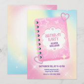 Invitation Anniversaire rose (Devant / Derrière)