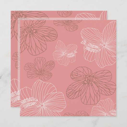 Invitation Anniversaire rose (Devant / Derrière)