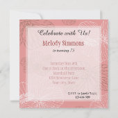 Invitation Anniversaire rose (Dos)