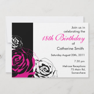 Invitation anniversaire Rose