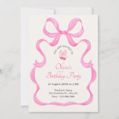 Invitation Anniversaire rose (Devant)