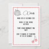 Invitation Anniversaire rose (Dos)