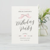 Invitation Anniversaire rose (Debout devant)