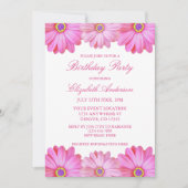 Invitation Anniversaire rose (Devant)