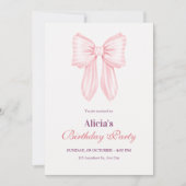 Invitation Anniversaire rose arc molle (Devant)