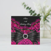 Invitation Anniversaire rose Black Lace Diamond (Debout devant)