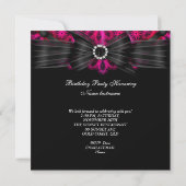 Invitation Anniversaire rose Black Lace Diamond (Dos)