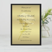 Invitation Anniversaire Rose Blanche aux Teintes Dorées (Debout devant)