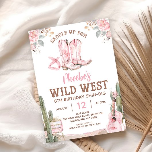 Invitation Anniversaire rose Brown Shin-Dig Wild West Anniver