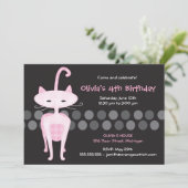 Invitation Anniversaire rose chaton sophistiquée (Debout devant)