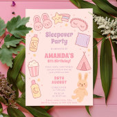 Invitation Anniversaire rose Cherchez le sommeil amusant