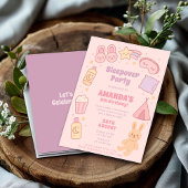 Invitation Anniversaire rose Cherchez le sommeil amusant