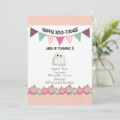 Invitation Anniversaire Rose Cute (Debout devant)