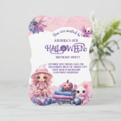 Invitation Anniversaire rose de Kawaii (Debout devant)