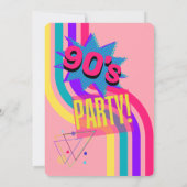 Invitation Anniversaire rose de la fête des années 90 (Dos)