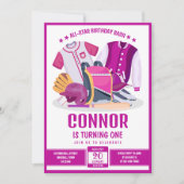 Invitation Anniversaire rose de l'athlète étoile (Devant)