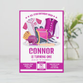 Invitation Anniversaire rose de l'athlète étoile (Debout devant)