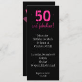 Invitation anniversaire rose de lotus (Devant / Derrière)