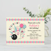 Invitation Anniversaire rose de Pin de bowling (Debout devant)