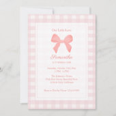 Invitation Anniversaire rose En vichy rose rose (Devant)