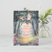 Invitation Anniversaire rose Enchanted Forêt Dragon (Debout devant)