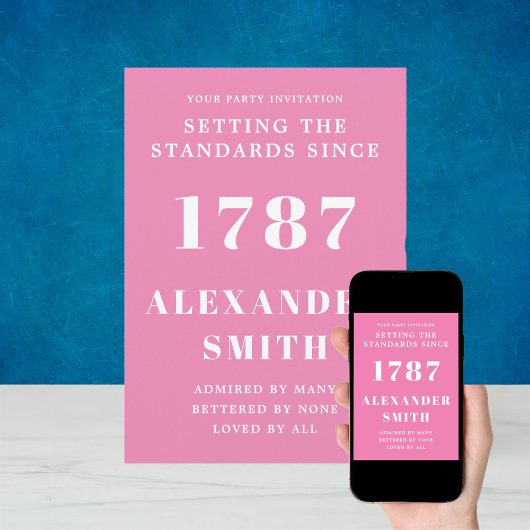 Invitation Anniversaire Rose Et Blanc