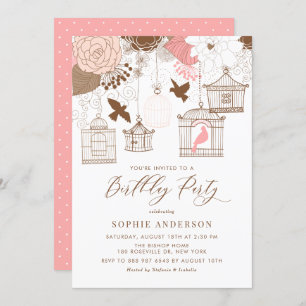 Invitation Anniversaire rose et Brown Vintage