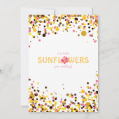 Invitation Anniversaire rose et jaune de tournesol (Dos)