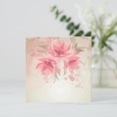 Invitation Anniversaire rose floral (Debout devant)