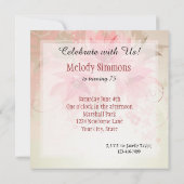 Invitation Anniversaire rose floral (Dos)