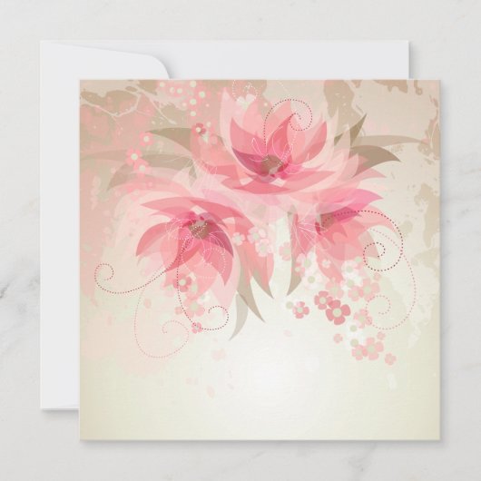 Invitation Anniversaire rose floral (Devant)