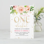 Invitation Anniversaire Rose Floral Filles (Debout devant)