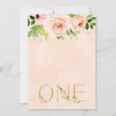 Invitation Anniversaire Rose Floral Filles (Dos)