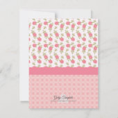 Invitation Anniversaire rose floral Girly lunatique de (Dos)