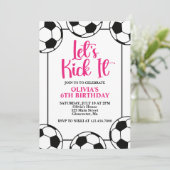 Invitation Anniversaire Rose Football (Debout devant)