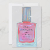 Invitation Anniversaire rose glamor vernis (Devant)