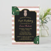 Invitation Anniversaire rose Or Anniversaire moderne Grandes  (Debout devant)